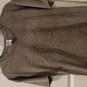 Vintage Embossed Bison Buffalo Brown T Shirt Adult Size Large
